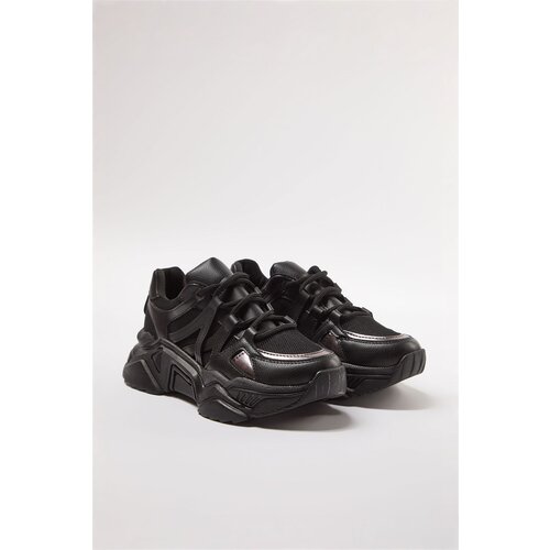 Trendyol Black Thick Sole Lace-Up Sneakers Slike