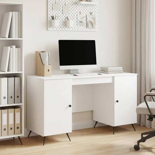  Stol Bijela visokog sjaja 142,5 x 50 x 75 cm Konstruirano drvo Cijene