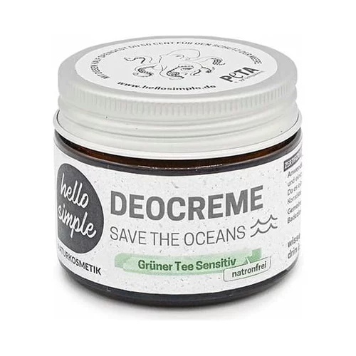 hello simple "save the oceans" dezodorans krema - sensitive zeleni čaj
