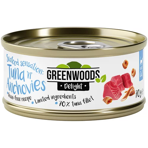 Greenwoods Delight filet tune sa srdelama 6 x 70 g