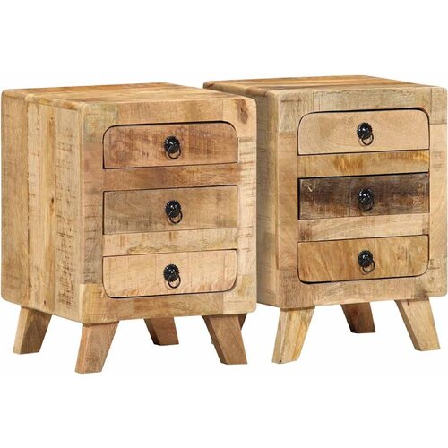 vidaXL Nočna omarica 2 kosa 37x32x50 cm Masivni les Grobo Mango Cene