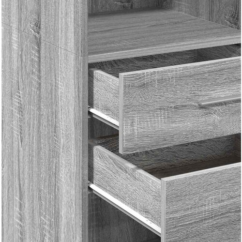  Visoka komoda siva boja hrasta 50x42,5x124 cm konstruirano drvo Slike