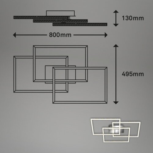 BRILO prigu&amp;scaron;iva LED stropna svetiljka FRAME LED/57W/230V 3000K mat hrom Slike