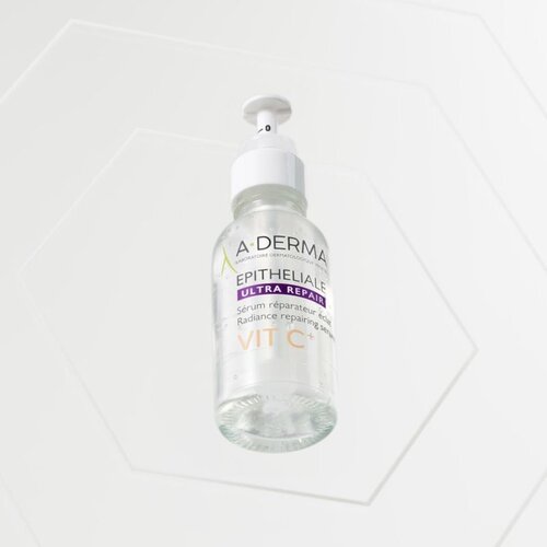 A-derma Epitheliale Ultra Repair VIT C+ Radiance Repair Serum regeneracijski in posvetlitveni serum z vitaminom C 30 ml Slike