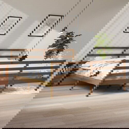 Furnova Posteljni okvir medeno rjav iz trdne borovine 200x200 cm, (21934521) Slike