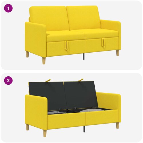 SOFA s pohranom Svijetlo žuta 152 x 78 x 87 cm Poliester Slike
