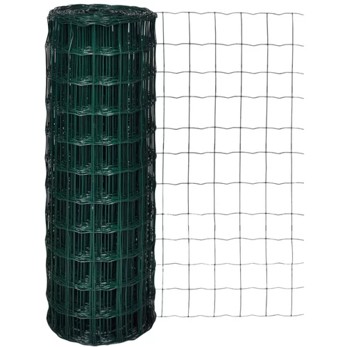 vidaXL euro ograda 10 x 1,7 m čelična zelena