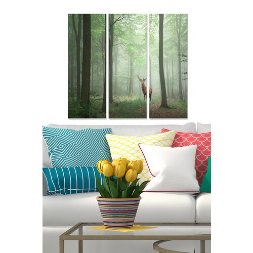 Wallity MDF1060377443 multicolor decorative mdf painting (3 pieces) Cene