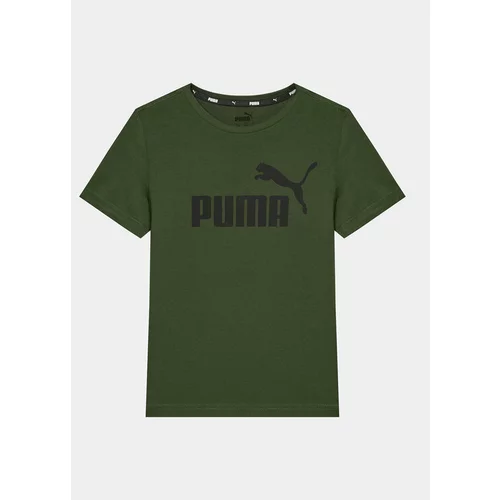 Puma Majica Ess Logo 586960 Zelena Regular Fit