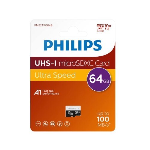 Philips Memorijska kartica micro sd 64gb v30 ultra speed (fm32tf064b/93) ( SD13764 ) Slike