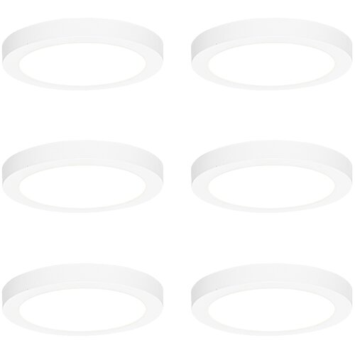 QAZQA Komplet 6 vgradnih ali nadgradnih reflektorjev belih 18 cm vklj. LED 3-stopenjski zatemnilnik do tople - Trans Slike