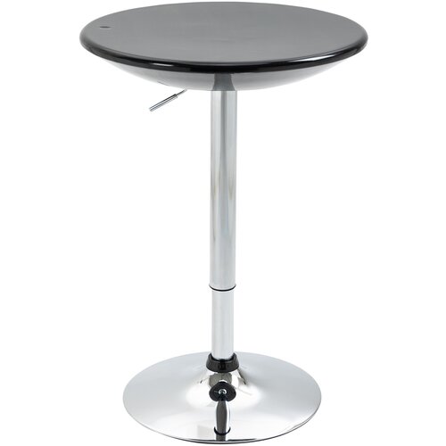 HOMCOM Okrogla barska mizica z vrtljivim vrhom, nastavljivo višino s plinskim vzvodom in jeklenim podnožjem, Φ61x76-97cm, črna, (20745694) Cene