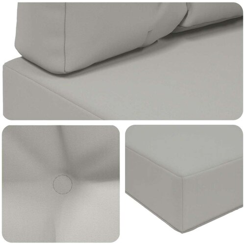  Jastuk za vanjsku sofU 2 pcs Sivi Poliester - Sivi 80 x 80 cm 1x sjedalo +1x naslon (3D s bartagom) Slike
