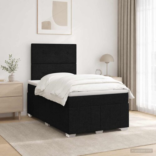  Boxspring krevet s madracem Crna 120 x 190 cm Tkanina Cijene