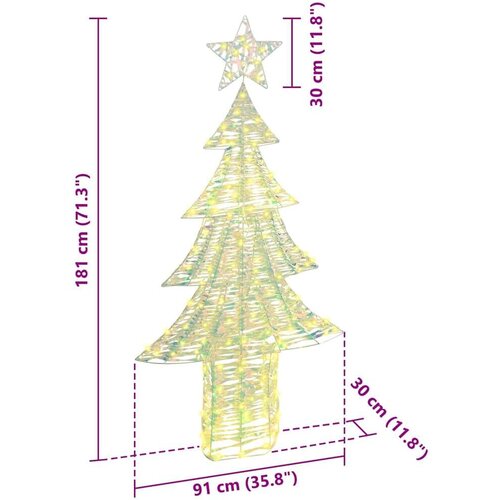 VidaXL Božićno drvce s 240 LED svjetlima Topla bijela 180 cm PET Slike