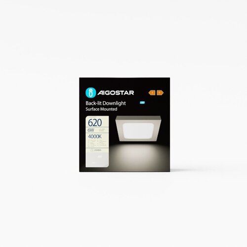 Aigostar LED plafonsko svetlo za povr&amp;scaron;insku montažu LED/6W/230V 12,2x12,2 cm 4000K bela Slike