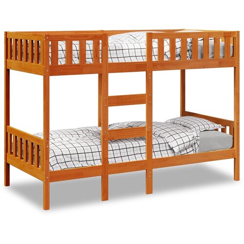 vidaXL Krevet na kat voštano smeđi 90x200 cm od masivne borovine Cene
