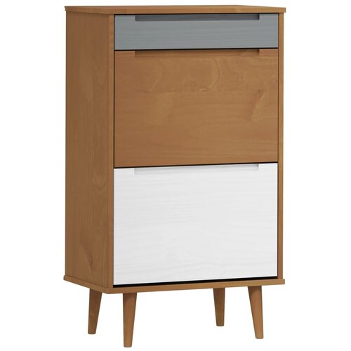 Maison Chic Omarica za obutev - Kopa za čevlje MOLDE rjava 59,5x35x103 cm trdna borovina, (21776298) Slike