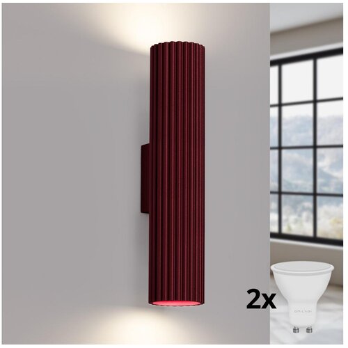  Brilagi - LED zidna lampa CRESTO 2xGU10/10W/230V 30 cm bordo Cene
