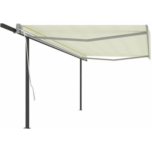  Automatska tenda na uvlačenje sa stupovima 5x3 m krem