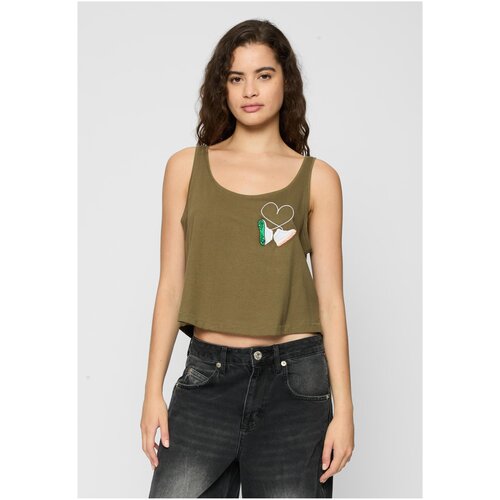 Mister Tee Ladies Kicks Love EMB Tank olive Slike