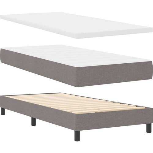 Box spring krevet Sivo-smeđa 90 x 190 cm tkanina Slike