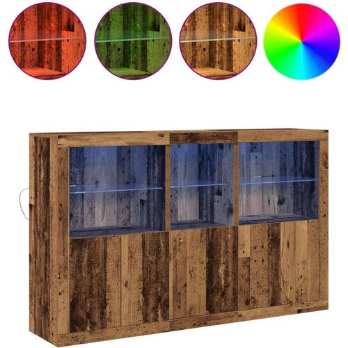  omarica z LED lučmi Stari les 162x37x100 cm Slike