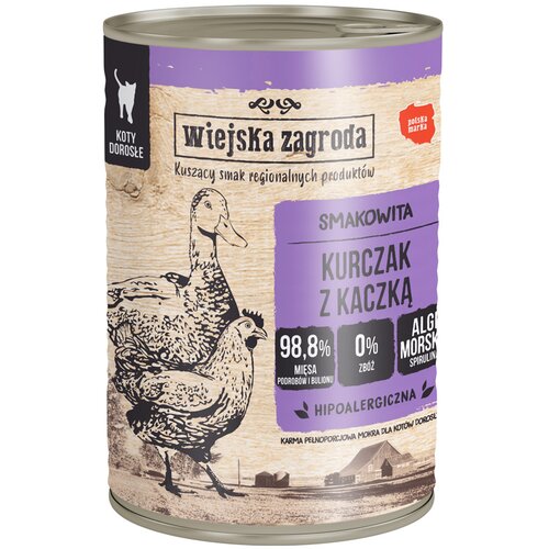 Wiejska zagroda Cat 12 x 400 g - Kitten puretina s piletinom Cijene