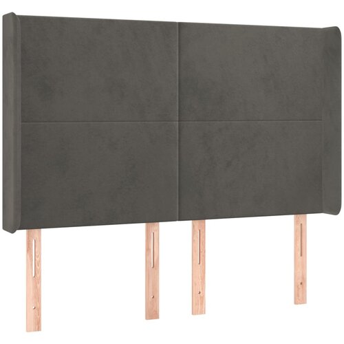 Maison Chic vzglavna omarica - nočna omarica - posteljna omarica z u&amp;scaron;esi temno sivo 147x16x118/128 cm žamet, (21710843) Slike
