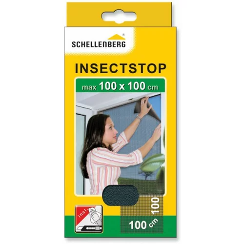 SCHELLENBERG Insect Stop Mrežica za zaštitu od insekata (Š x V: 100 x 100 cm, Boja tkanine: Antracit, Pričvršćivanje stezanjem, Prozor)