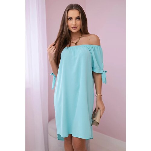 Kesi Włoski Dress tied on the sleeves light mint Cene