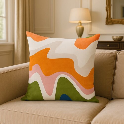 Mila Home Prevleka za blazino 43x43 cm Squiggly Orange &amp;ndash; Slike