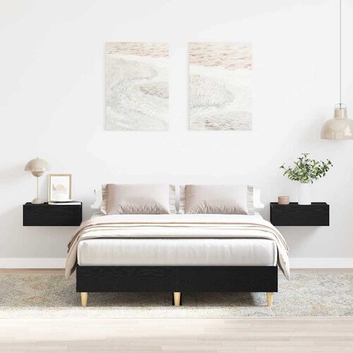  Krevetna konstrukcija Crni hrast 203 x 123 x 25 cm Cijene