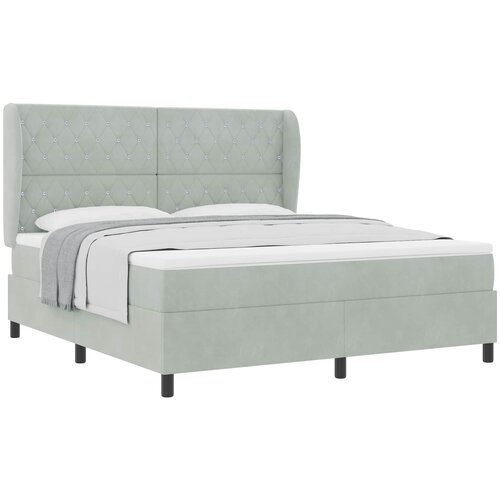  Krevet s opruga kutije Svijetlo siva 200 x 180 cm Bar&amp;scaron;un Slike