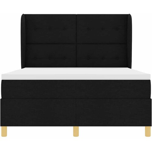  Krevet s opruga kutije s uzglavljem Crna 200 x 140 cm tkanina Slike