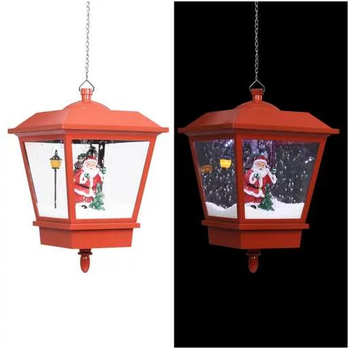  Božična viseča svetilka LED z Božičkom rdeča 27x27x45 cm