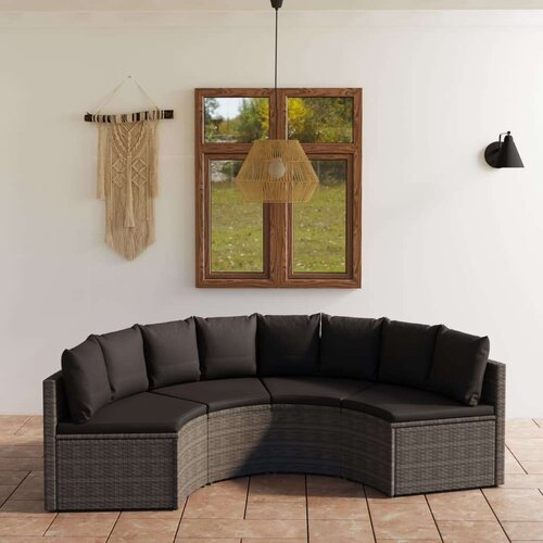  4-dijelni set vrtnih sofa od poliratana s jastucima sivi Cene
