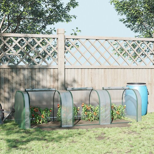 Outsunny prozoren rastlinjak iz PVC in jekla za rastline in rože s krilnimi vrati, 295x100x80cm, (20747930) Cene