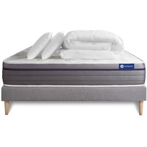 ACTISOM Kompletni paket za posteljo - Vzmetnica 180x200 cm + Vzmetni okvir z letvami (komplet) + 2 vzglavnika + Prevleka - Actiflex Zen, (21613629) Slike