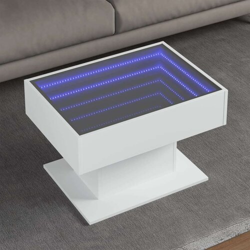  Stolić za kavu s LED bijeli 70x50x45 cm od konstruiranog drva Cijene