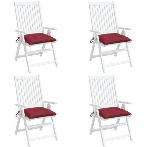  Jastuci za stolice 4 kom boja vina 40x40x7 cm tkanina Oxford Slike