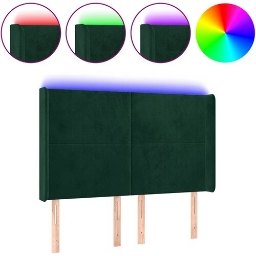  LED uzglavlje tamnozeleno 147x16x118/128 cm bar&amp;scaron;unasto Slike