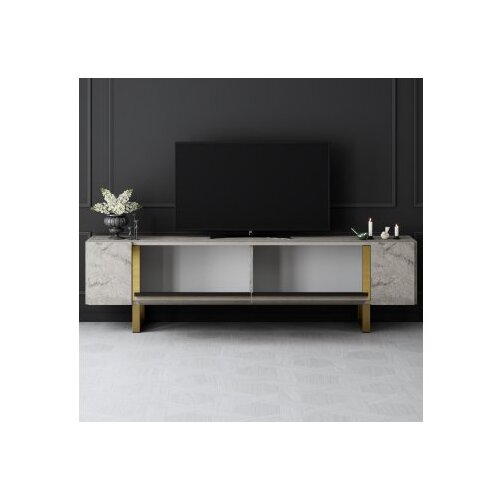 Hanah home TV komoda Yildiz, 180x50x30 cm, Sivo-Zlatne boje Slike