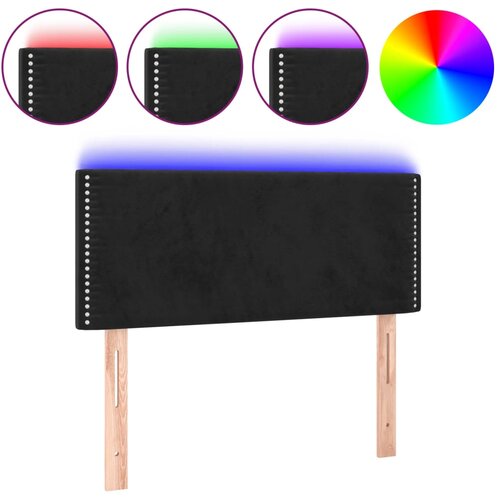 Maison Chic led posteljno vzglavje - vzglavna omarica - nočna omarica črno 80x5x78/88 cm žamet, (21711664) Slike