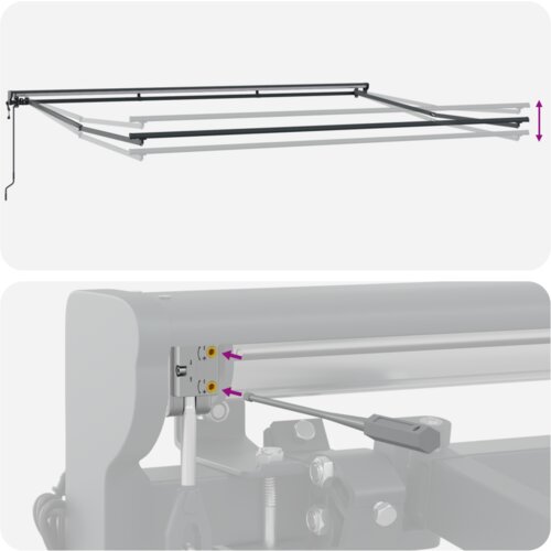 VidaXL Skrovita tenda Narančasta i bijela 450x300 cm Slike