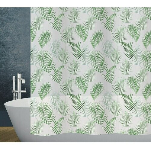 Diaqua Peva zavesa za prho Palmito (&Scaron; x V: 180 x 200 cm, Bela/Zelena) Cene