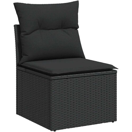 VidaXL 8-dijelni set vrtnih sofa od poliratana s jastucima crni Slike