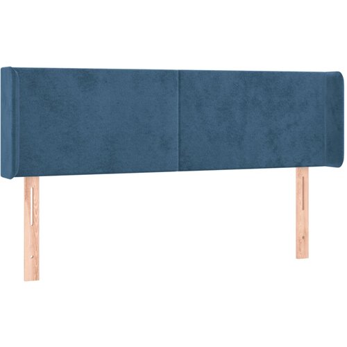VidaXL Vzglavje z u&amp;scaron;esi temno modro 147x16x78/88 cm žamet, (20792641) Slike