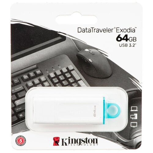 Kingston Technology Europe Co LLP USB Memory stick Kingston FD 64GB USB3.2 White KC-U2G64-5R Slike