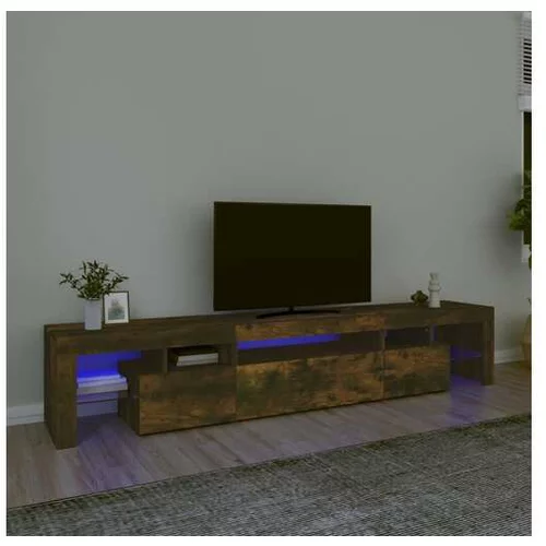  TV omarica z LED lučkami dimljeni hrast 215x36,5x40 cm